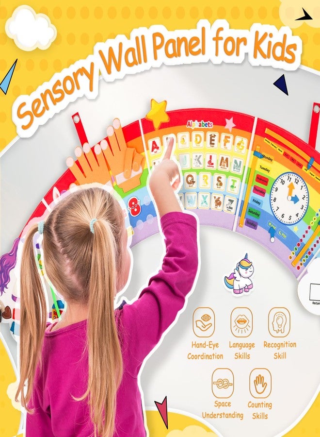 JAYOBGO Montessori Sensory Wall Busy Board - Sensory Wall Panel for Kids, Toddler Felt Activity Book Board Toys for 3-6, Activity Cube, Daycare Educational Learning Toys - Image 2