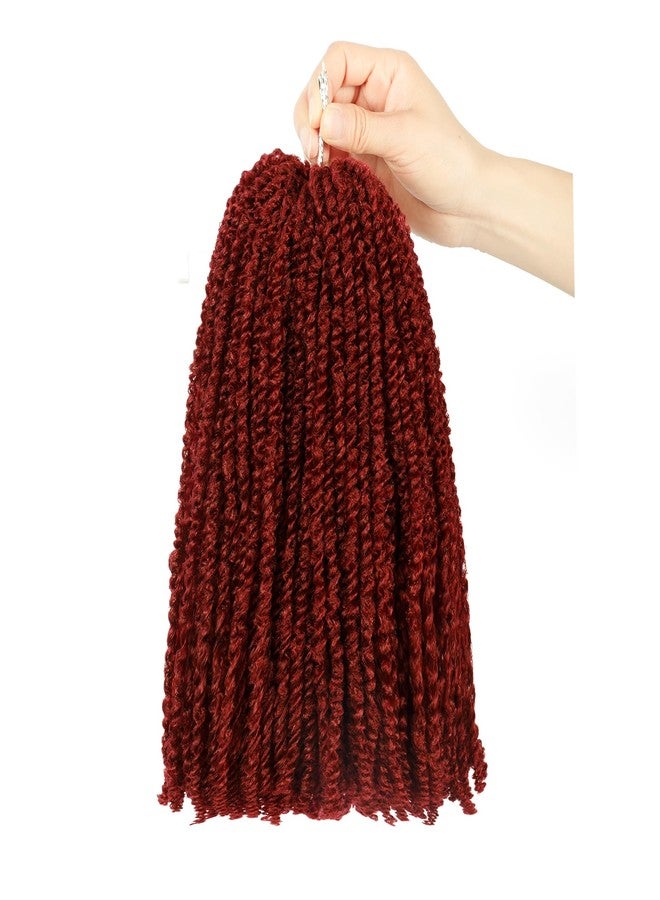 Miss Sula Mini Passion Twist Crochet Hair for Black Women-10 Inches 6 Packs Pure Burgundy Pre Twisted Elastic and Cuttable Hair Extensions,Braided by Soft Synthetic Twist Bohemian Curl(10"-6P,BUG#) - Image 1