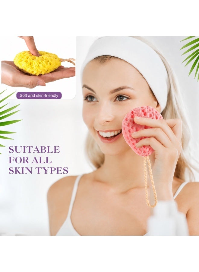 3 Pcs Honeycomb Bath Sponge Set, Super Soft Body Scrubber for Men Women & Kids, Gentle Cleansing & Exfoliating Shower Ball, Skin-Friendly Bathing Accessories (Yellow, Green, Pink) - Image 2