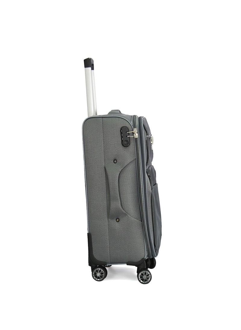 GIORDANO Giordano Trolley Bags 3 PCS Set Softside Spinners,Grey  - Image 3