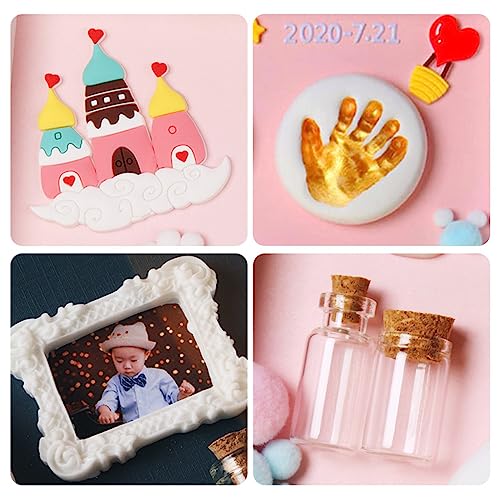 PATPAT® Baby Clay Footprint & Hand Print Kit Golden Paints Baby Hand & Foot Clay Kit with 12 Inches Photo Frame & Accessories Newborn Handprint and Footprint Clay Kit - Image 2