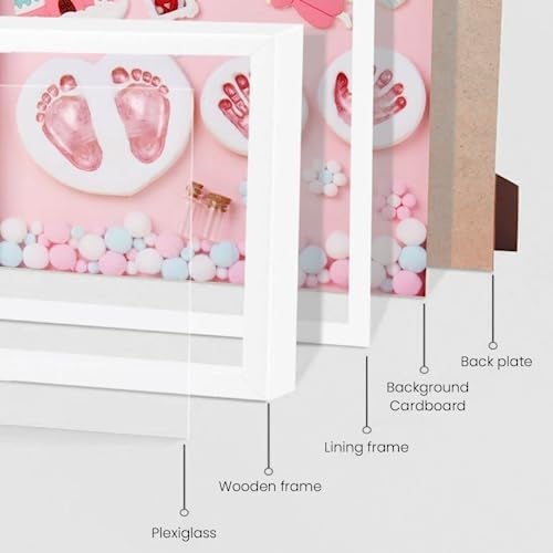 PATPAT® Baby Clay Footprint & Hand Print Kit Golden Paints Baby Hand & Foot Clay Kit with 12 Inches Photo Frame & Accessories Newborn Handprint and Footprint Clay Kit - Image 3