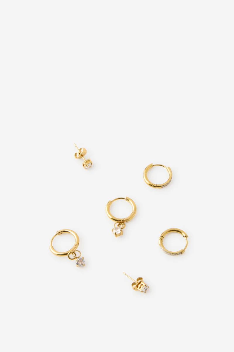 روبي Waterproof 3Pk Small Earring