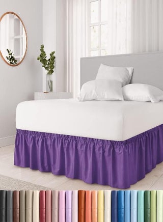 Ruffled Purple King Bed Skirt - Hotel-Quality Ruffles for King Beds with 12 in. Drop - Elastic Wrap Around Dust Ruffle King Bedskirt for Easy Fitting with Brushed Fabric by CGK Unlimited - pzsku/Z12A5615FB5EC780AD6D6Z/45/_/1693910750/8c3c42d6-6800-4041-9390-9d990050ae05