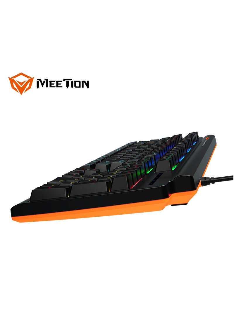 Meetion - Meetion MK600 Mechanical Keyboard Anti-ghosting Full keys No. of keys 104/105 Keyboard Type best combination of RGB lights Black Body OS Compatibility Windows XP/Vista/7/8/10  MAC OS X Interface USB - Image 1