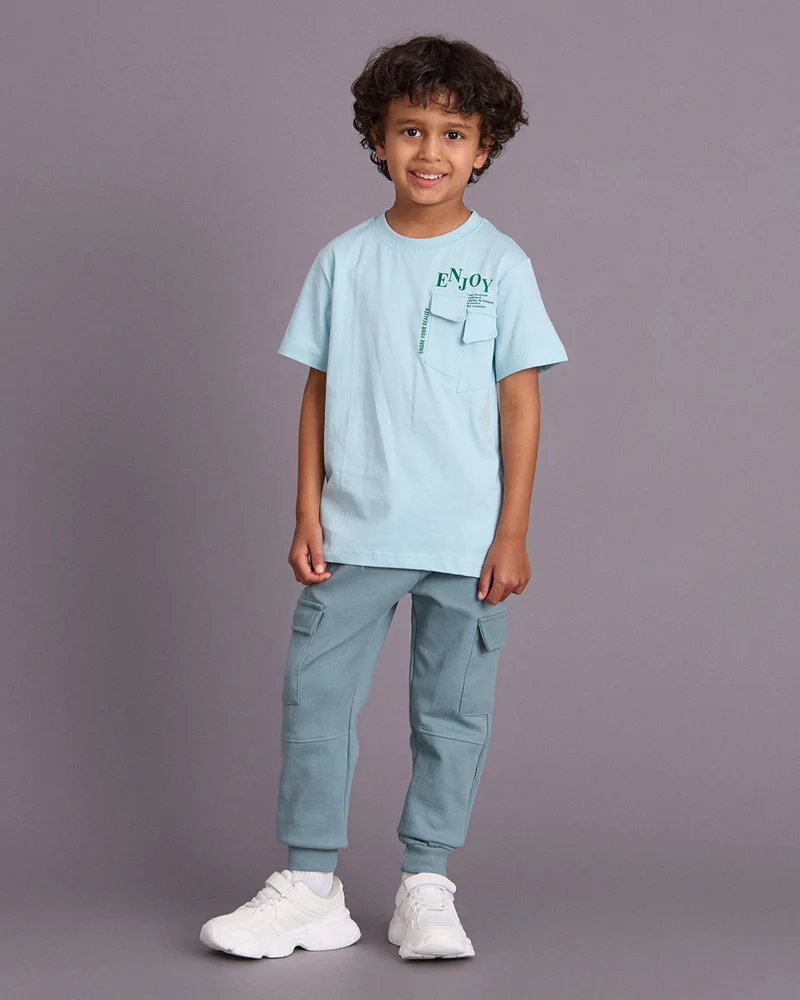 Redtag Boys Blue Embellished T-Shirt