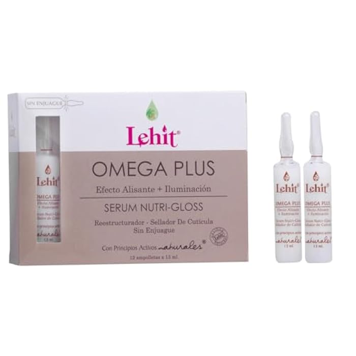Lehit Tratamiento en Ampolletas de Omega Plus Efecto alisante + Iluminnacion, 12 ampolletas de 13 mililitrios.