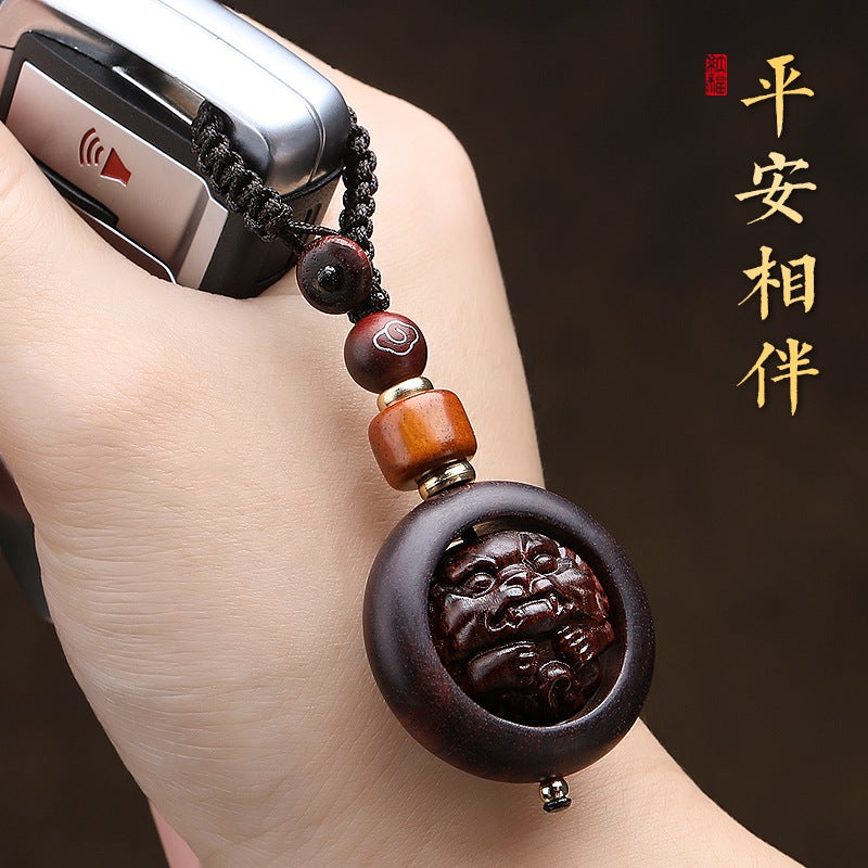 Wooden Car Keychain Pendant With Twelve Zodiac Signs, Tiger Bead, Phone Lanyard Chain For Men And Women, Couple'S Birth Year Keychain - Image 5