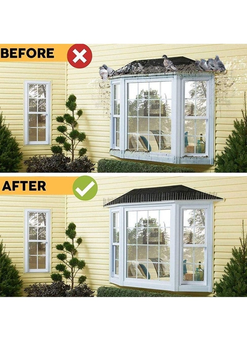 مسامير الطيور المصنوعة من الفولاذ المقاوم للصدأ فعالة لردع الحيوانات والحمام والطيور الصغيرة، لا تحتوي على بلاستيك، قاعدة مرنة، حماية رائعة للأسطح المسطحة أو المنحنية - 100 سم (قطعتان) - Image 5