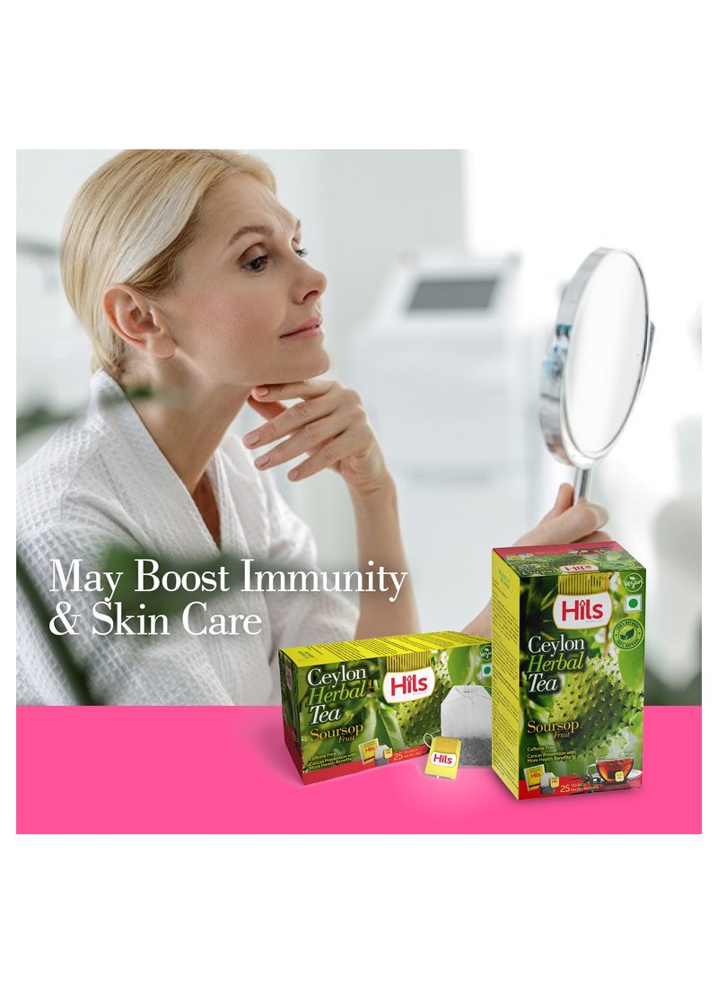 HILS - Organic Soursop Fruit Herbal Tea 25 Tea Bags per Pack with Health Benefits Such as Cancer Prevention - Image 1