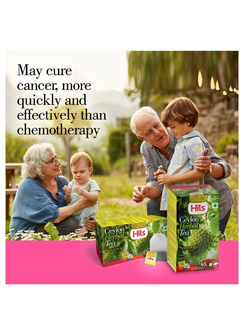 HILS - Organic Soursop Fruit Herbal Tea 25 Tea Bags per Pack with Health Benefits Such as Cancer Prevention - Image 1