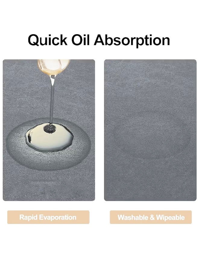 MLADEN 2PCS Thickening Diatom Mud Bath Mat Set Bathroom Kitchen Rug Mat Extra Soft and Absorbent Bath Rugs Non-Slip Quick Drying Floor Bath Tub Mat for Bathroom Floor Tub and Shower 40*60CM+40*120CM - Image 5