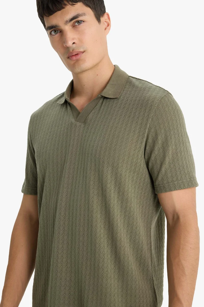 Defacto  Knitwear Look Polo T-Shirt for Men | Best Price UAE