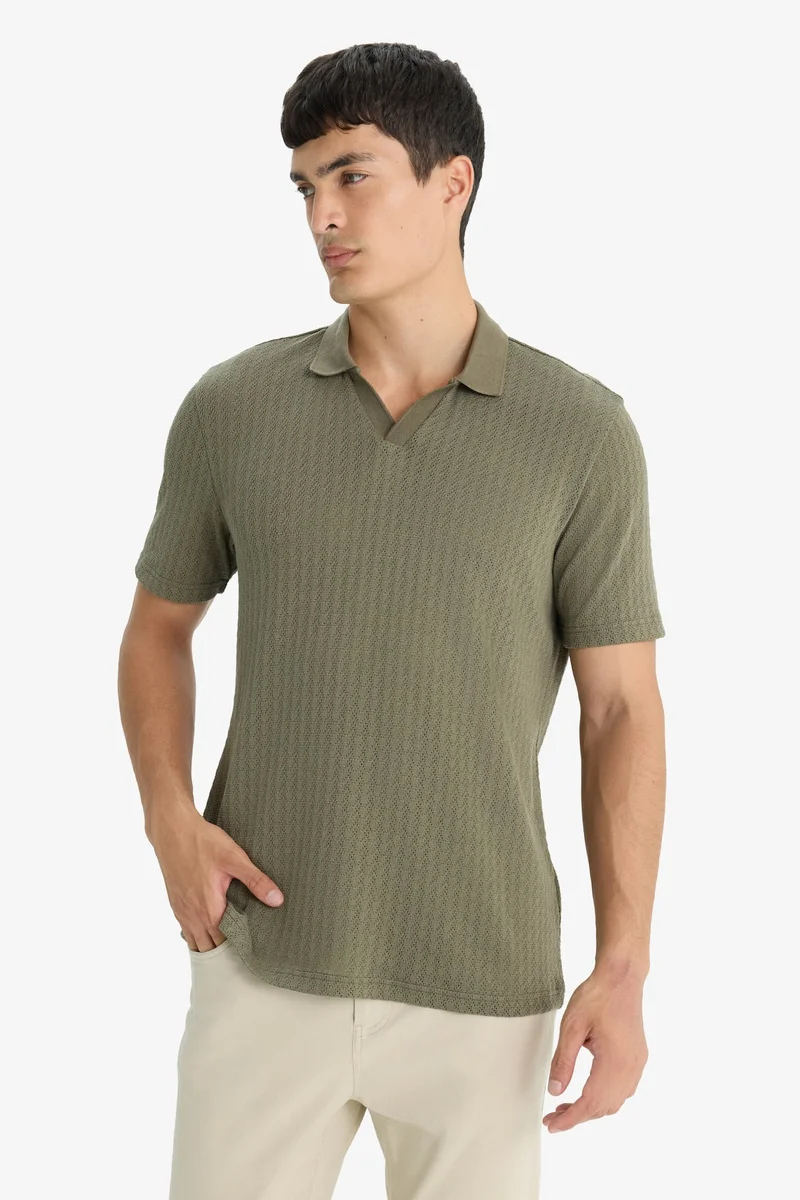 Defacto  Knitwear Look Polo T-Shirt for Men | Best Price UAE