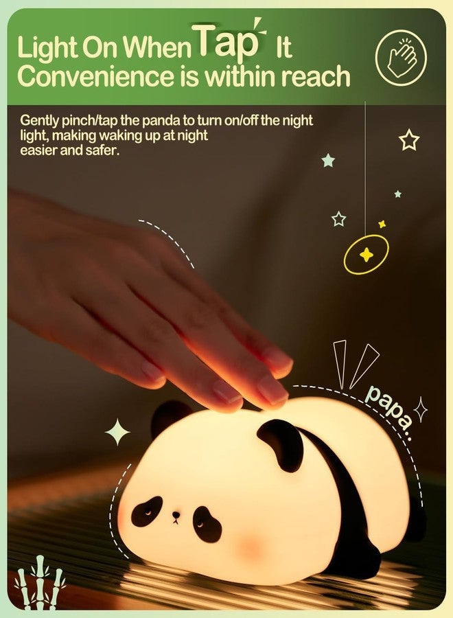 Zilloquil Cute Sleeping Panda Soft Silicone Nursery Night Light, for Baby Room Decor, Girls, Boys, Home Decor, Birthday Gift Rechargeable, 7 Color Changing, Tap Control (Sleeping Panda Lamp) - Image 2