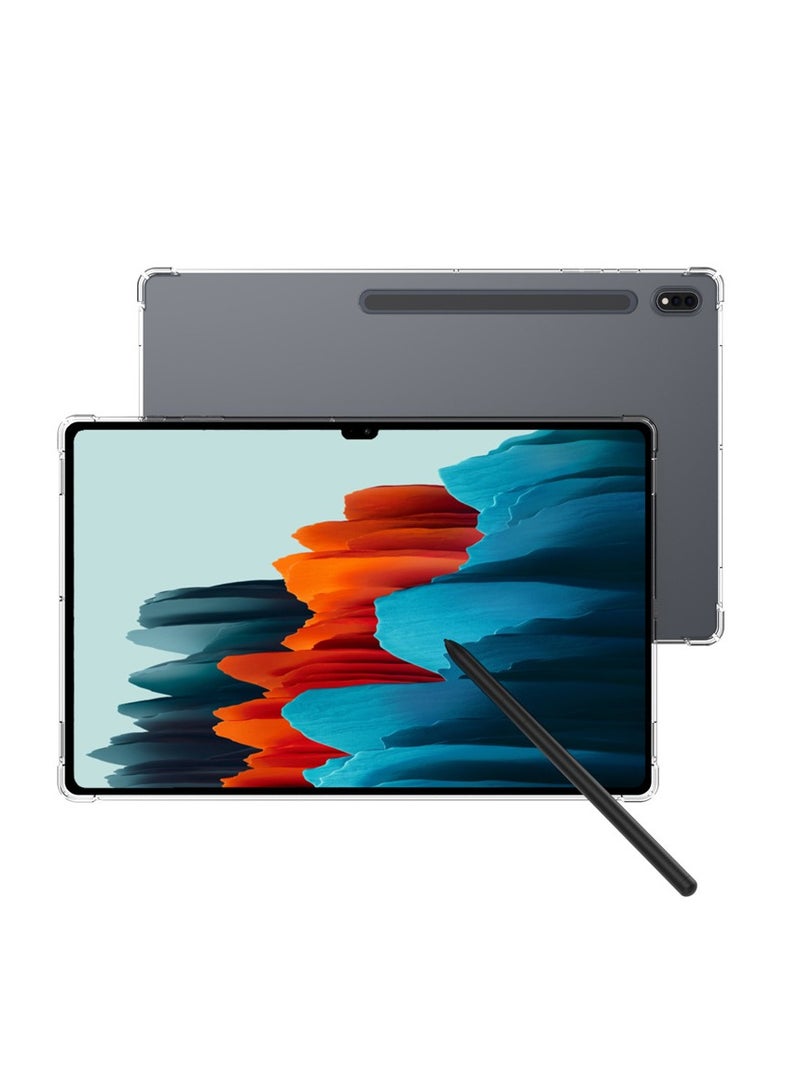 عام غطاء شفاف متوافق مع سامسونج تاب إس 8 الترا 14.6 بوصة - حماية مضادة للسقوط والصدمات بوسادات هوائية رباعية الزوايا - غطاء واقي مرن من مادة TPU - Image 3