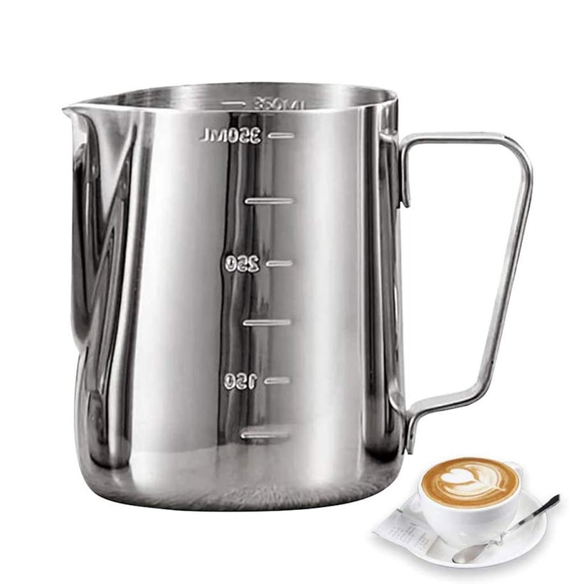 Portal Stainless Steel Milk Frothing Pitcher Espresso Coffee Barista Craft Latte Cappuccino Milk Cream Cup Frothing Jug Pitcher (350ml)