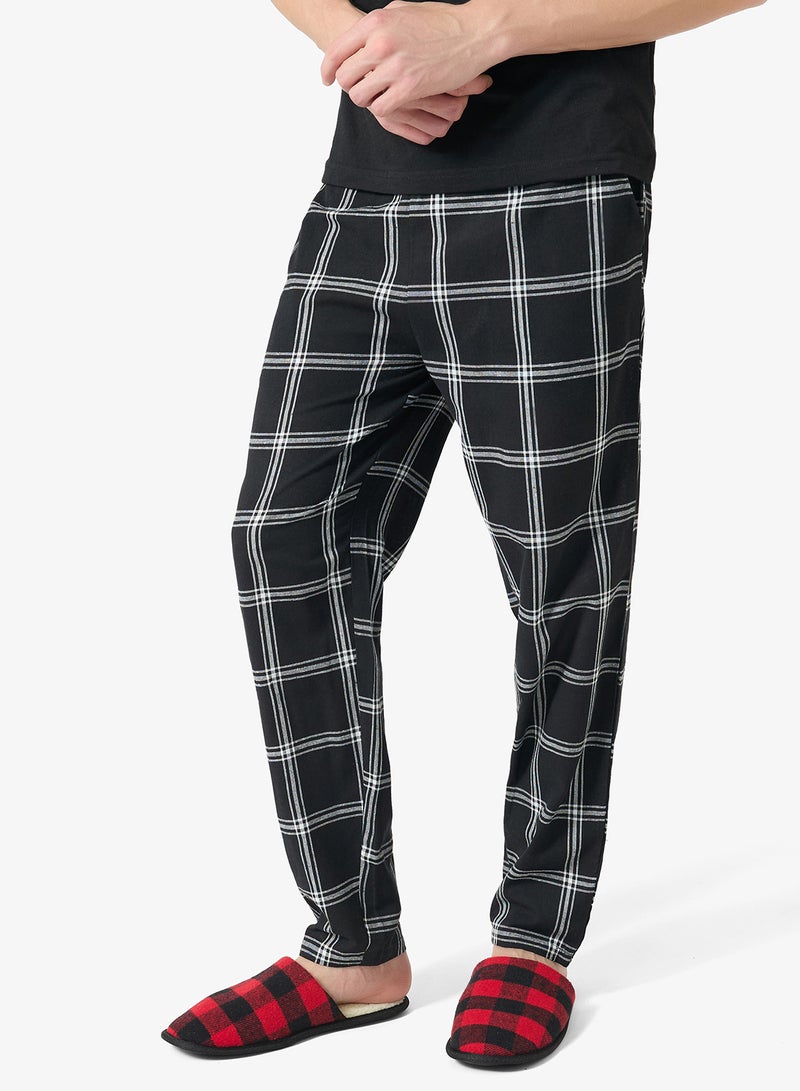 BRAVE SOUL MENS CHECKED LINED SLIPPERS - Image 5