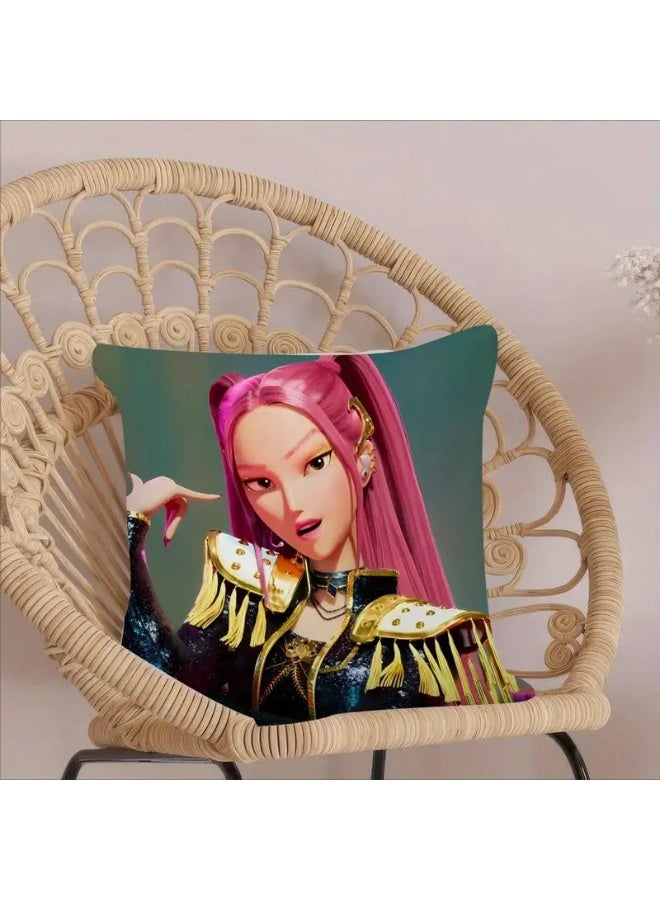 وسادة رمي فتاة الأنمي من K-pop Hunters قطعة واحدة - Image 1