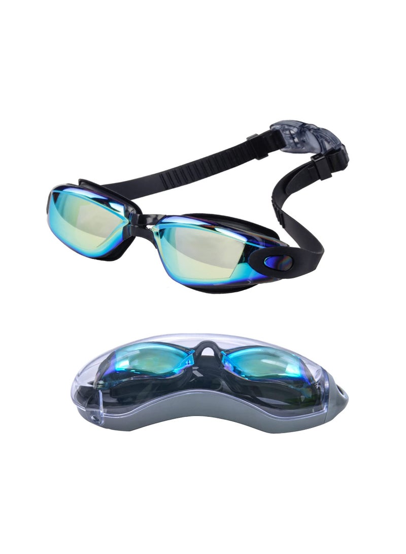 SOLARAE Leak-proof, Waterproof, Anti-fog, Anti-ultraviolet Swimming, Crystal Transparent Swimming Goggles, Mirrored Soft Silicone Nose, Suitable for Adult Men and Women - Image 1