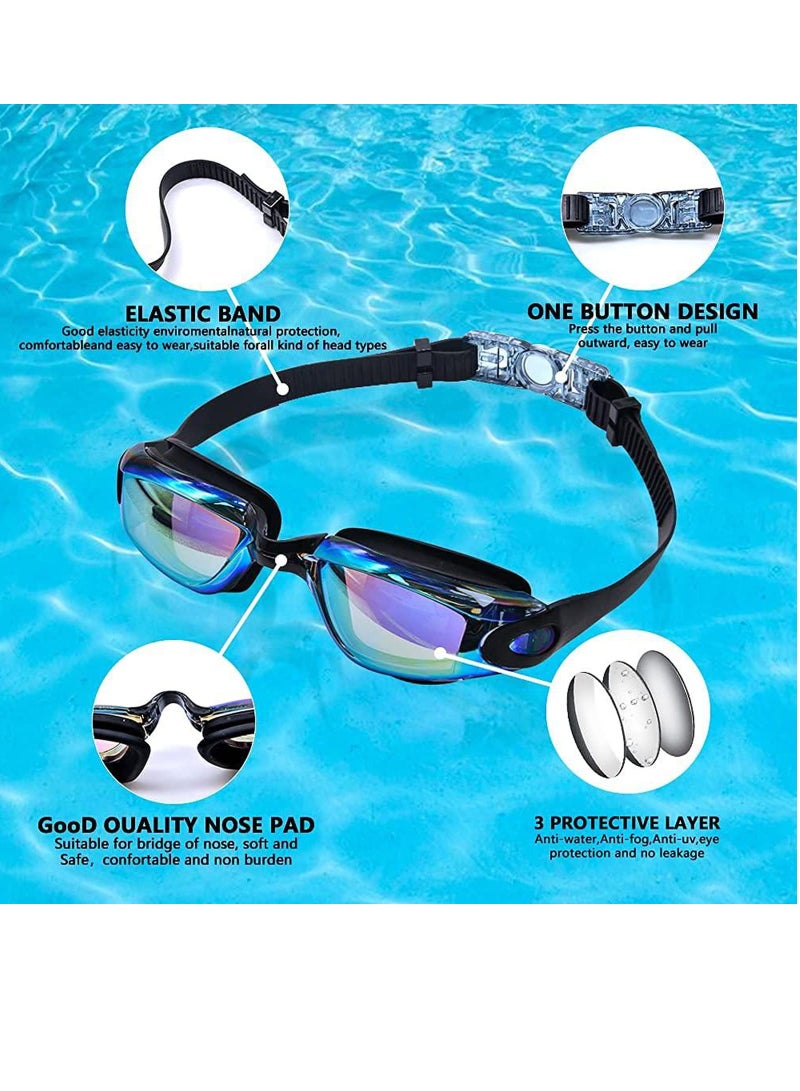 SOLARAE Leak-proof, Waterproof, Anti-fog, Anti-ultraviolet Swimming, Crystal Transparent Swimming Goggles, Mirrored Soft Silicone Nose, Suitable for Adult Men and Women - Image 2