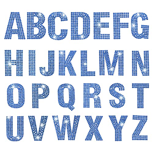 PRATIQUE Glitter Rhinestone Alphabet Letter Stickers 26 Letters SelfAdhesive Stickers for DIY Art and Craft Blue