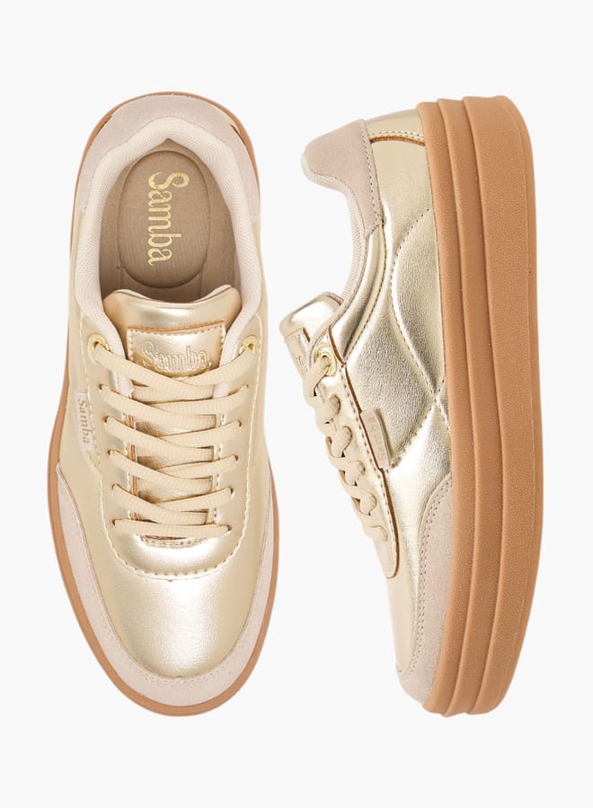 سامبا أحذية رياضية نسائية برباط وتفاصيل دانتيل - Image 2