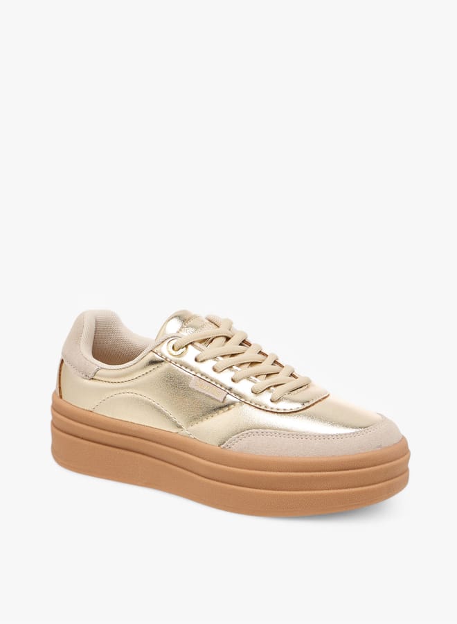 SAMBA Womens' Panelled Lace-Up Sneakers - Image 3