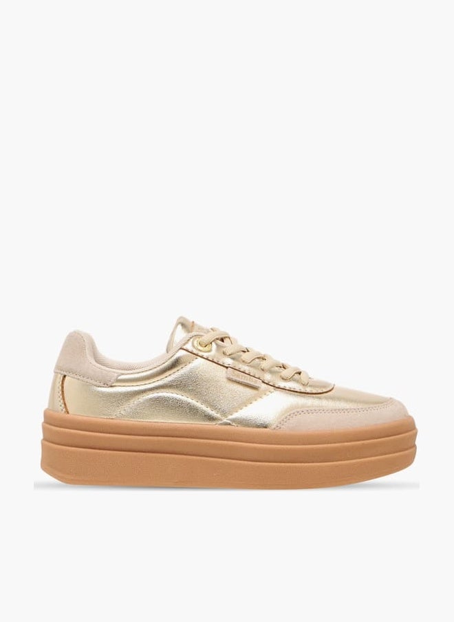 SAMBA Womens' Panelled Lace-Up Sneakers - Image 1