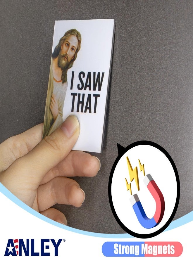 مغناطيس ثلاجة Anley Funny Jesus I Saw That مقاس 2 × 3 بوصة - مغناطيس ثلاجة وسيارة مسيحي فكاهي للمطبخ والمكتب والمنزل، هدايا ملهمة، ديكور ديني، هدية مسيحية مبتكرة (عبوة واحدة) - Image 2