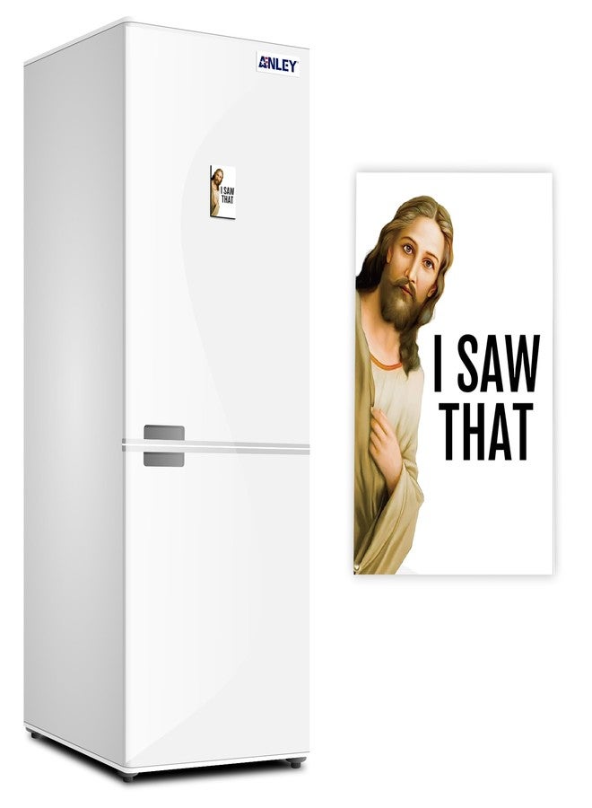 مغناطيس ثلاجة Anley Funny Jesus I Saw That مقاس 2 × 3 بوصة - مغناطيس ثلاجة وسيارة مسيحي فكاهي للمطبخ والمكتب والمنزل، هدايا ملهمة، ديكور ديني، هدية مسيحية مبتكرة (عبوة واحدة) - Image 1