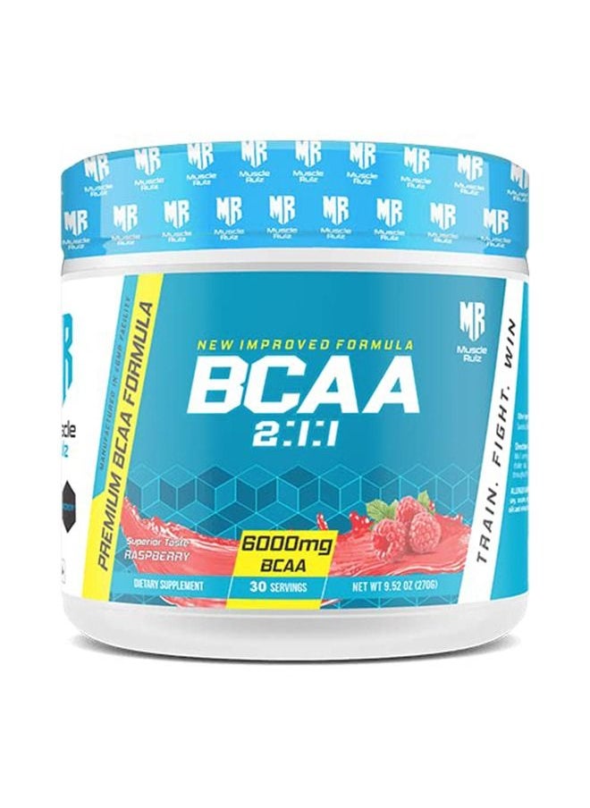 Muscle Rulz Muscle Rulz BCAA+B6-6000mg BCAA - 30 Servings (Raspberry)  - Image 1