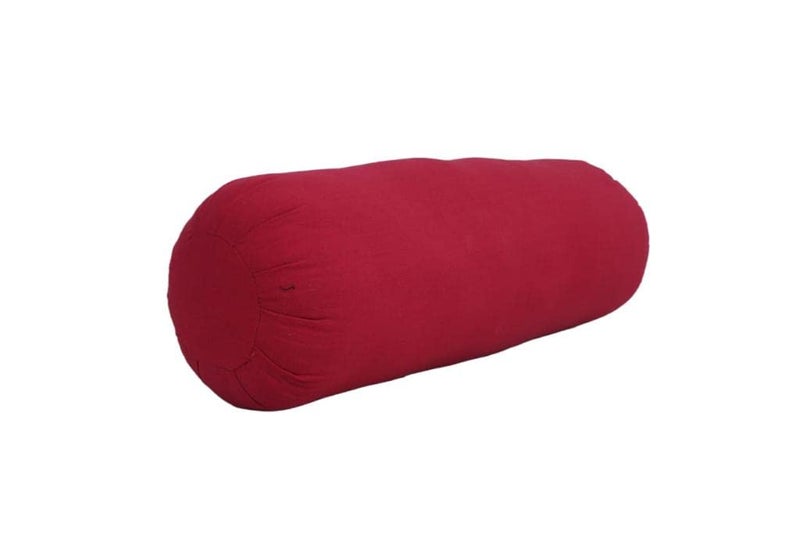 Generic Yoga Bolster Pillow Cotton Filled Cushion for Meditation Yoga Posture Correction Vajrasana Different Asanas Maroon Standard  - Image 4