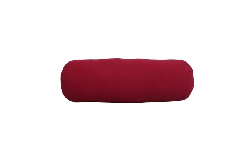 Generic Yoga Bolster Pillow Cotton Filled Cushion for Meditation Yoga Posture Correction Vajrasana Different Asanas Maroon Standard  - Image 2