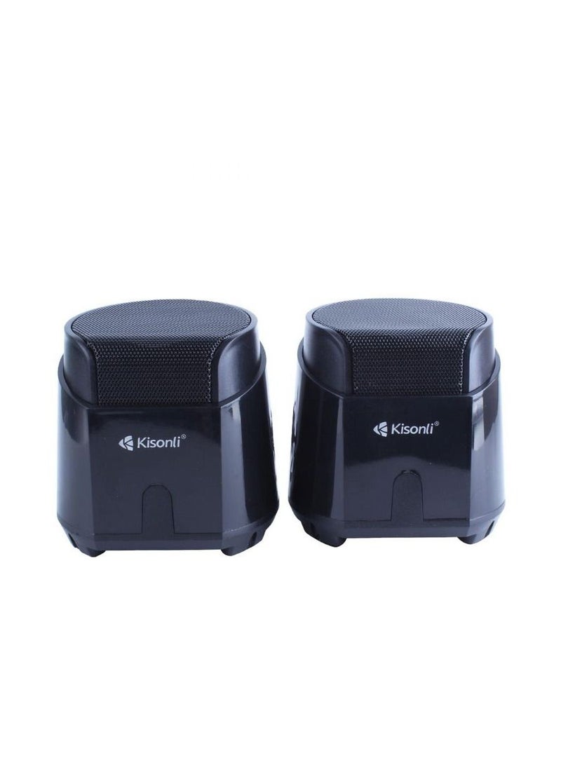 Kisonli K-500 Multimedia Subwoofer USB 2.0 Mini Speaker Input For Computer  Black - Image 1