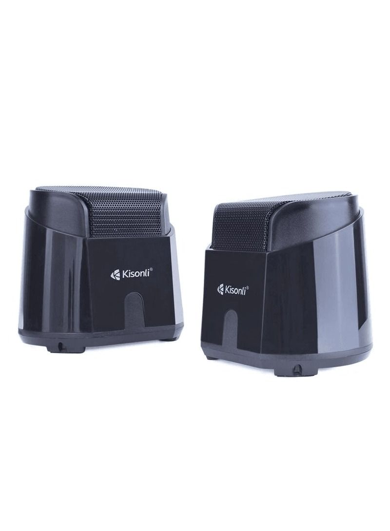 Kisonli K-500 Multimedia Subwoofer USB 2.0 Mini Speaker Input For Computer  Black - Image 2