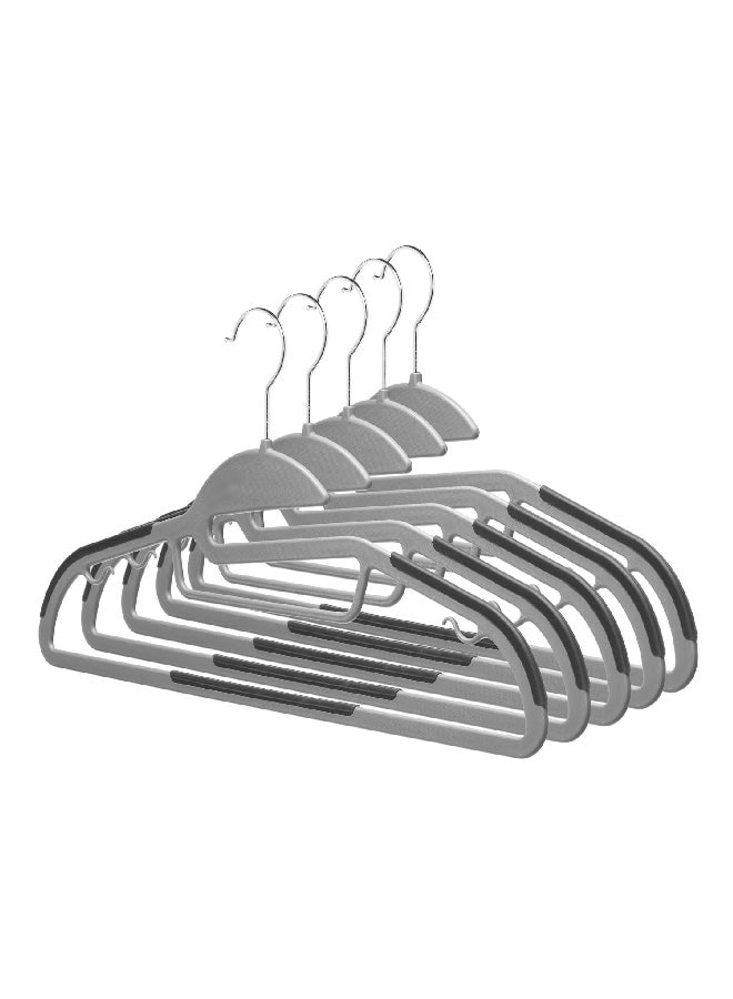 Whitmor 5-Piece Easy Slide Sure-Grip Cloth Hanger Set Grey 22.86 x 41.28 x 0.55 cm 6672-5333-5 - Image 1
