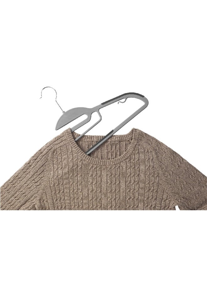 Whitmor 5-Piece Easy Slide Sure-Grip Cloth Hanger Set Grey 22.86 x 41.28 x 0.55 cm 6672-5333-5 - Image 2