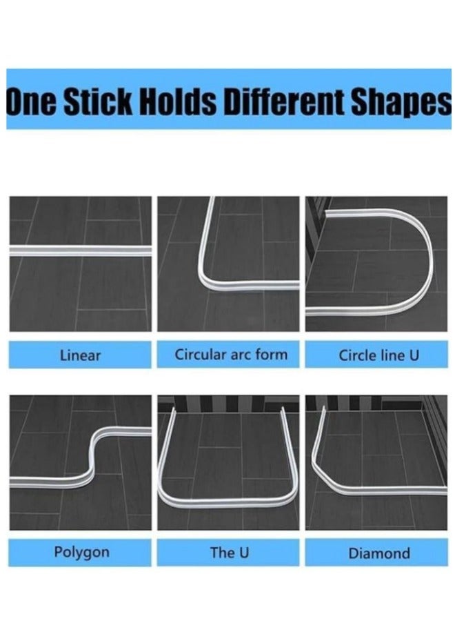 Bathroom Water Strip,  1m Shower Water Barrier Self-Adhesive Water Stopper حاجز ماء للحمام حاجز مياه بطول 1 متر Water Dam Waterproof Strip Anti Slip Tape Strip Flexible Water Retaining Strip for Kit - Image 4