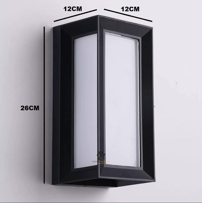 Mufasa 12 Watts Led Gate Pillar Boundary Light Outdoor Bulkhead Waterproof Exterior Wall Fixture Lamp 11 Inches (Warm White) (Full Frame)(Aluminium) - Image 2