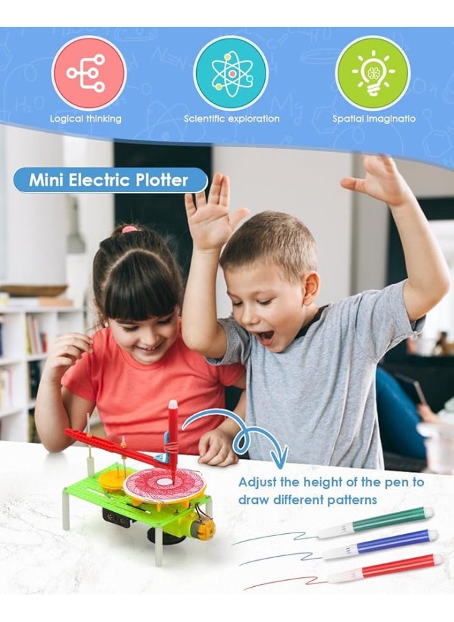 Poraxy 6 Set STEM Kits, DC Motor Electronic Robotic for Kids Age 8-12, STEM Projects, DIY Science Experiments Circuit Building Kits, Electric Robot Toy, Gift for 8 9 10 11 12 Year Old Boys and Girls  - Image 1