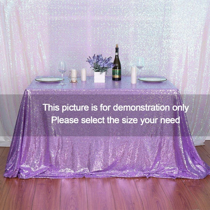 Poise3EHome Lavender Sequin Tablecloth 90?132 Inch Rectangle Sparkly Fabric Table Cloth for Birthday Wedding Party Holiday Baby Shower Christmas Decoration - Image 4
