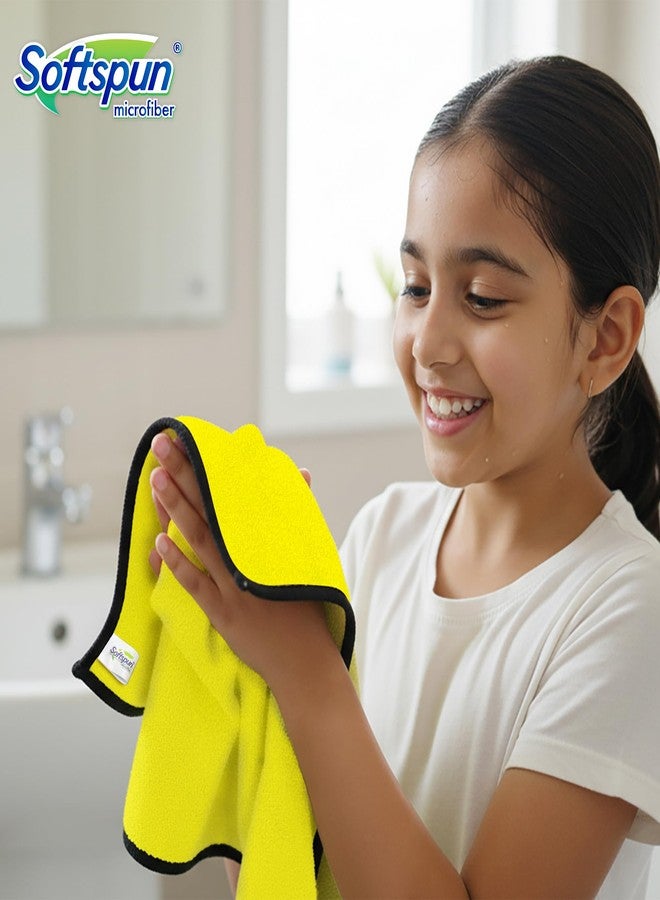 SOFTSPUN Microfiber Baby Hand & Face Towel 2 Pcs 280 GSM 40X60 Yellow | Super Soft & Silky for Hand, Face, Body - Hypoallergenic Sensitive Skin Wipes & Washcloths - Image 4
