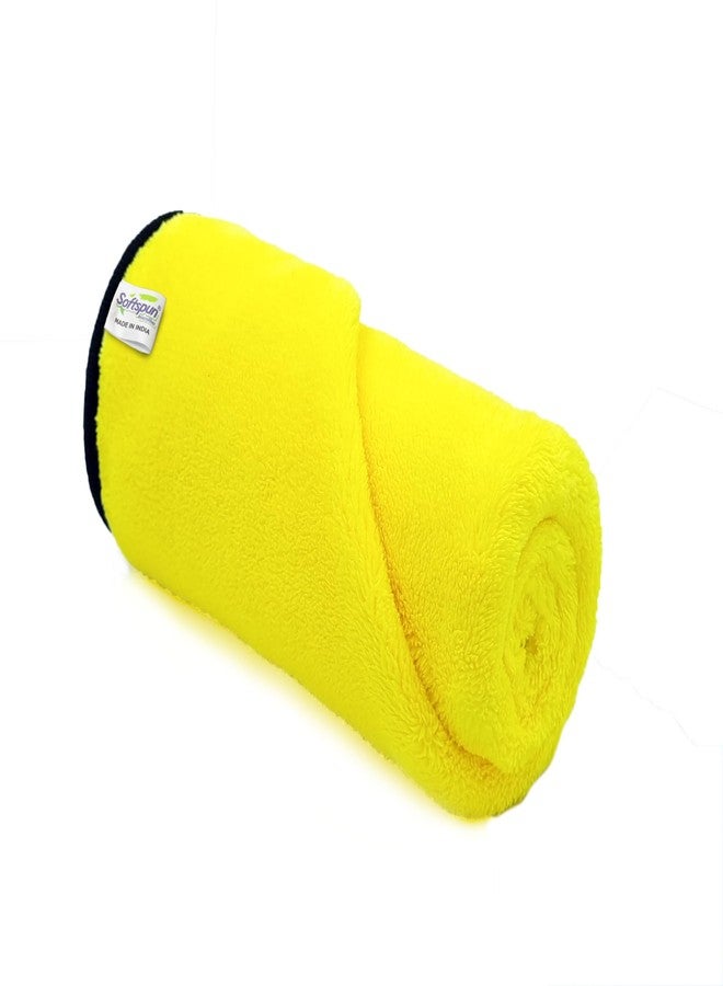 SOFTSPUN Microfiber Baby Hand & Face Towel 2 Pcs 280 GSM 40X60 Yellow | Super Soft & Silky for Hand, Face, Body - Hypoallergenic Sensitive Skin Wipes & Washcloths - Image 2