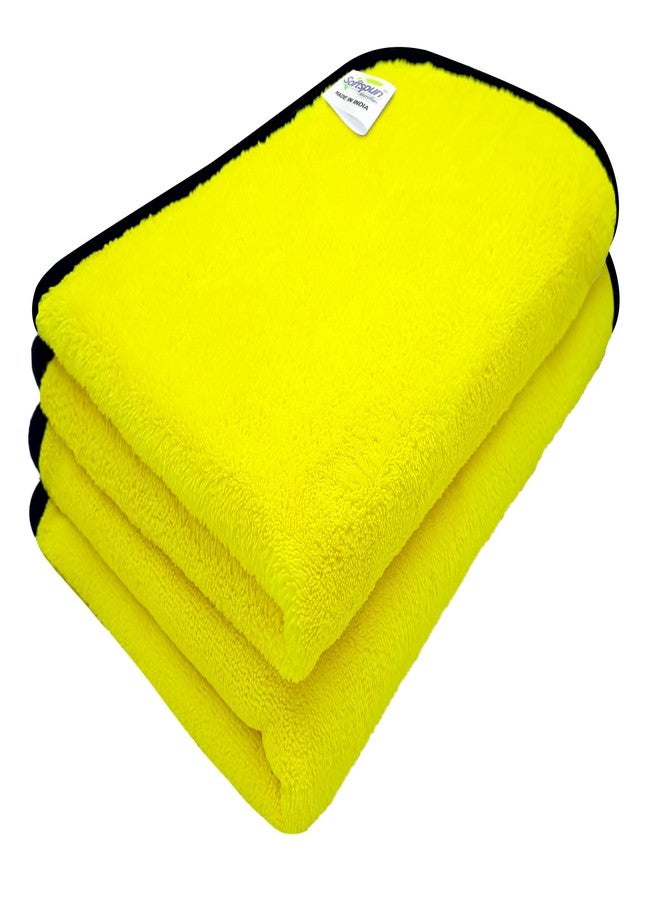 SOFTSPUN Microfiber Baby Hand & Face Towel 2 Pcs 280 GSM 40X60 Yellow | Super Soft & Silky for Hand, Face, Body - Hypoallergenic Sensitive Skin Wipes & Washcloths - Image 1