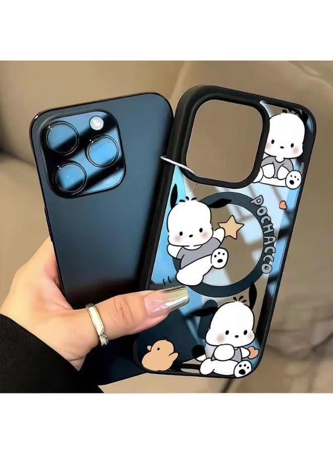 Temu Sanrio Cute Pochaco Dog Design Phone Case for iPhone 14 Pro, Simple and Creative All-in-One Protective Cover, Magnetic Drop Protection, Shockproof Cover