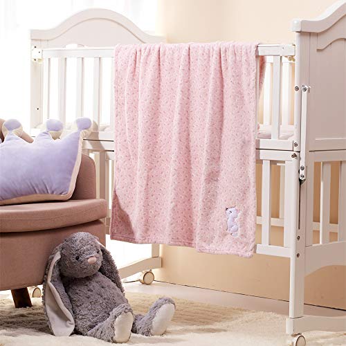 CREVENT 2Pcs 30''X40'' Cute Cozy Fluffy Warm Baby Blankets for Infants Toddlers' Bedding Crib Cot Stroller - Giraffe + Cat - Image 3