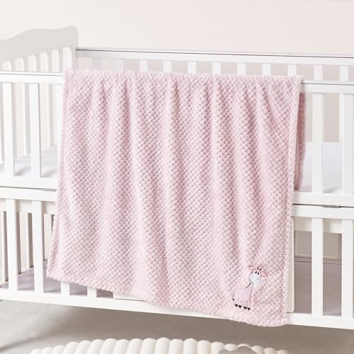 CREVENT 2Pcs 30''X40'' Cute Cozy Fluffy Warm Baby Blankets for Infants Toddlers' Bedding Crib Cot Stroller - Giraffe + Cat - Image 2