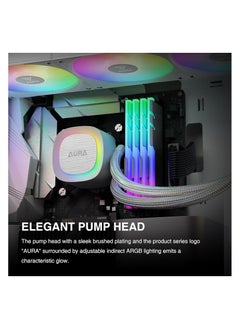 GAMDIAS 360mm AIO CPU Water Cooler, Hidden Cable Design, Rotatable Pump, MB Sync ARGB & PWM, 30 Light Effect, Intel LGA 1700, AMD AM5/AM4, White, AURA - pzsku/Z12A6146F253B301089ADZ/45/_/1737294527/53e3347b-a668-4e5c-a350-95d4e5022b32