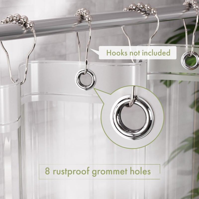 AmazerBath Shower Curtain Liner, 48x72 Clear Shower Curtain Liner, Waterproof Plastic Shower Liner, Cute Lightweight PEVA Shower Curtain for Bathroom with 2 Magnets and 8 Rustproof Metal Grommets - Image 4